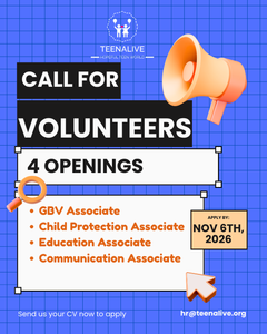 Call for Volunteers: GBV Associate | Child Protection Associate | Education Associate | Communications Associate
